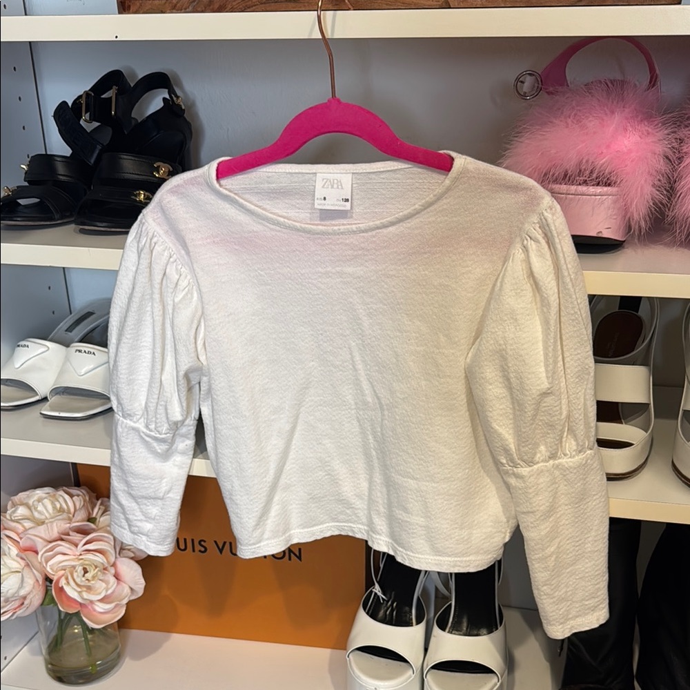 Zara White Kids Long Sleeve Top